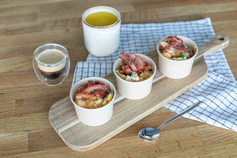 10 Verrines d'oeufs brouillés et coppa